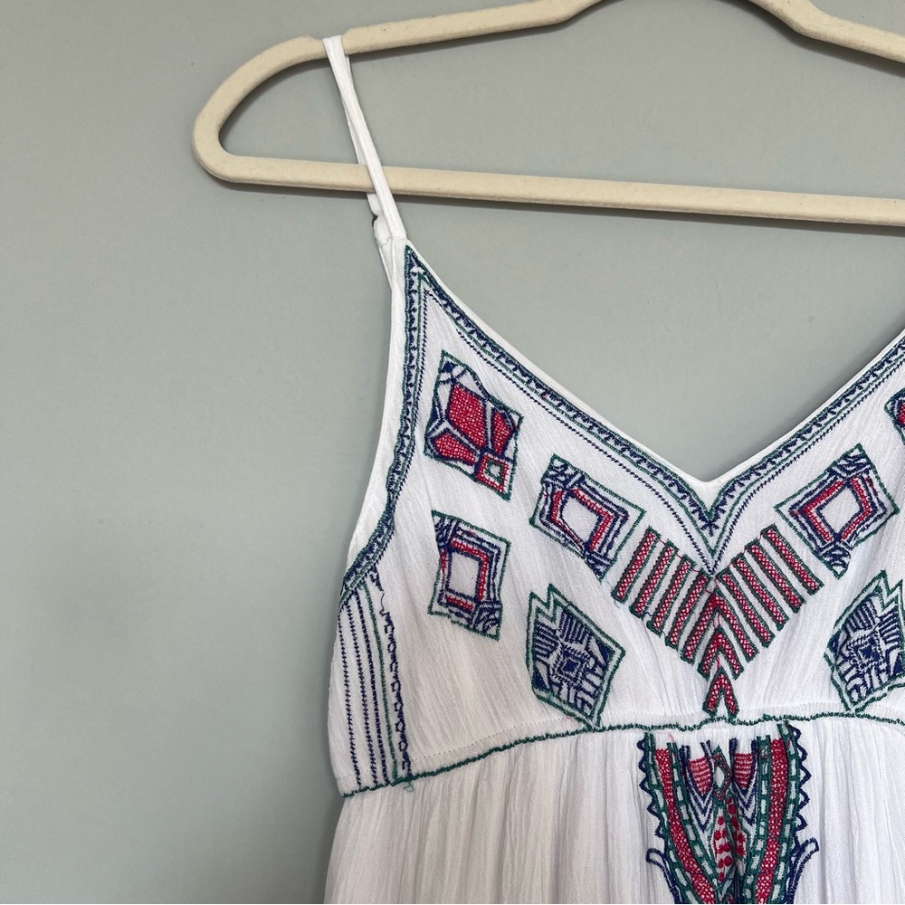 Japna Vintage Embroidered Maxi Dress | White | Colorful | Size S | Women - Picture 4 of 9
